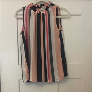 LOFT Multicolor Striped Sleeveless Blouse
